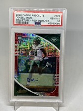 2020 Absolute Signatures Red  /50 Denzel Mims Rookie Auto RC PSA 10 GEM MT POP 1