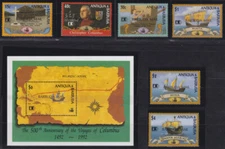 F-EX35672 BARBUDA MAIL MNH 1992 DISCOVERY COLON COLUMBUS SHIP MAPS. 