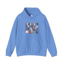 Somebody's Loud Mouth Baseball Mama Retro Unisex Heavy Blend™ Hooded Sweatshirt