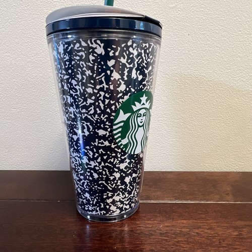 Starbucks Composition Notebook Cold Drink Tumbler 16 Oz+ Sticker Pack 2020 NEW - Picture 6 of 10