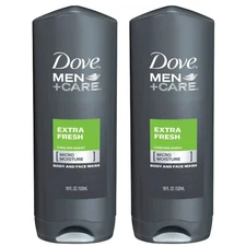 (2) Packs Dove Men+Care Extra Fresh Micro Moisture Cooling Body Wash 18 Oz each
