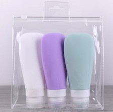 38-90ml Travel Silicone Empty Bottle Travel Carry Tube Shampoo Lotion Portable  