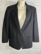 Sag Harbor Black Wool Blend One Button Jacket Coat Blazer Women  s Size 10