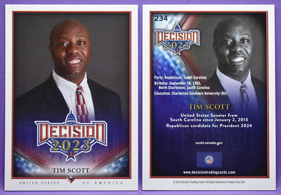Tim Scott Decision 2022 Update Series BASE CARD #234 U.S. Senator South Carolina