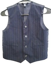 George Navy Blue Stripped Vest for Boys Size 7 RN 29526