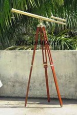 Nautical Floor Standing Brass Griffith Astro Telescope 39" with Wood Stand 60''