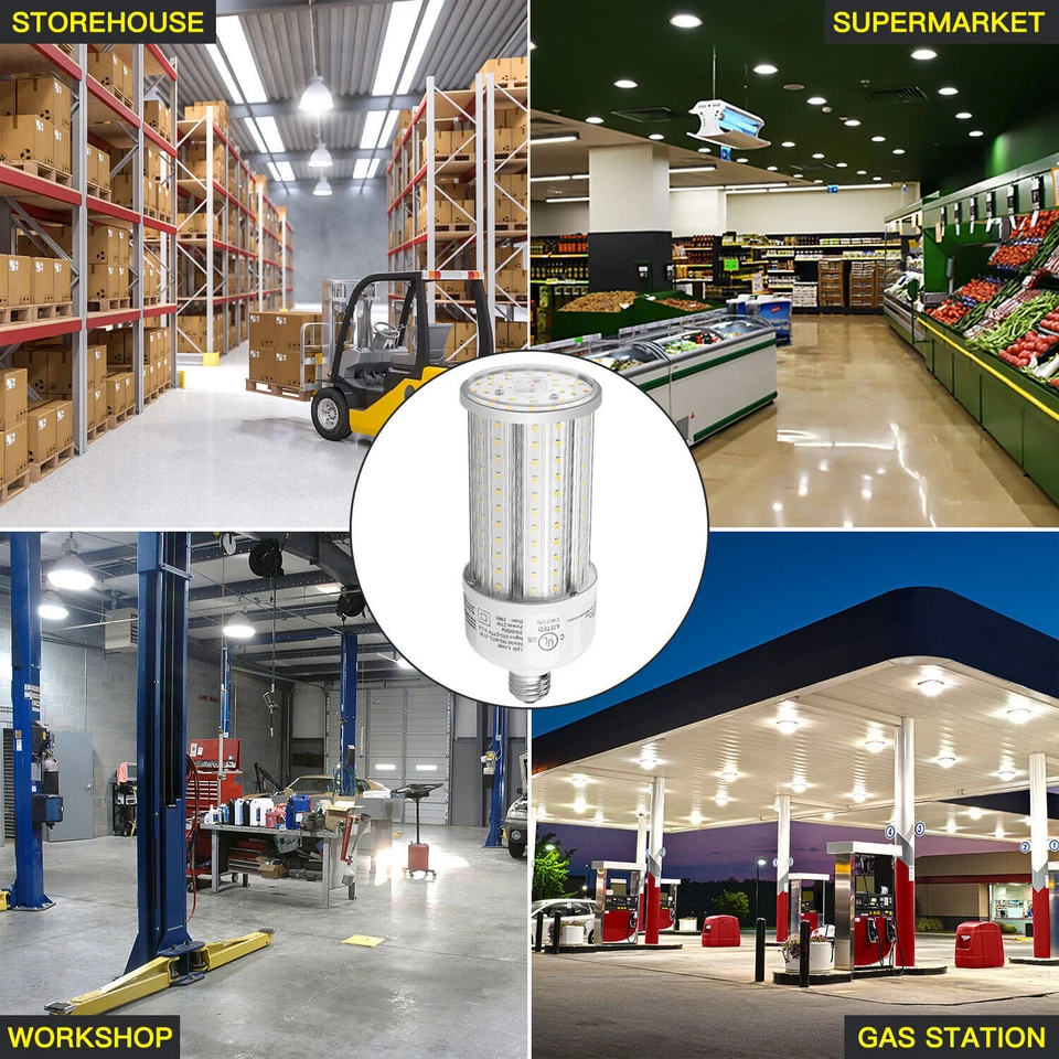 27W LED Corn Cob Light Bulb Equal 120W MH/HPS for Basement Bedroom Shop E26 Base - Image 4 of 4