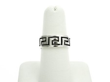 Sterling Silver Band Ring with Cut Out Greek Key Pattern Size-8