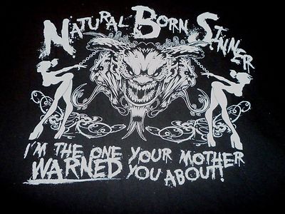 Natural Born Sinner V-Neck Shirt - Used Size L - Nice Condition!!!