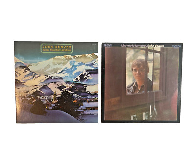 John Denver Rocky Mountain Christmas & Take Me To Tomorrow LP Vinyl Lot of 2