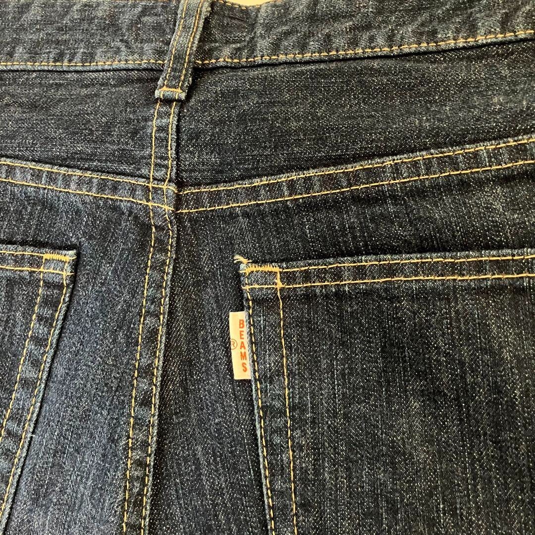 BEAMS Straight Denim Jeans Check Slim Cotton 100% Japan made BEAMS Straight Denim Jeans Check Slim Cotton 100% Japan made