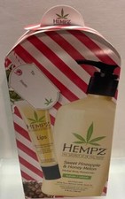 Hempz SWEET PINEAPPLE HONEY MELON Herbal Body Moisturizer Lotion  LIP BALM Set