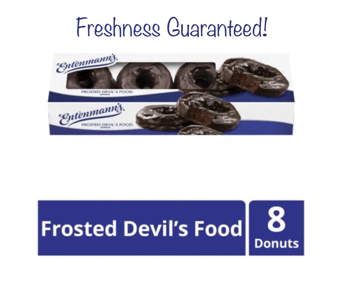 Entenmann's Frosted Devil's Food Doughnut, 8ct, 17.5oz Carton FREE