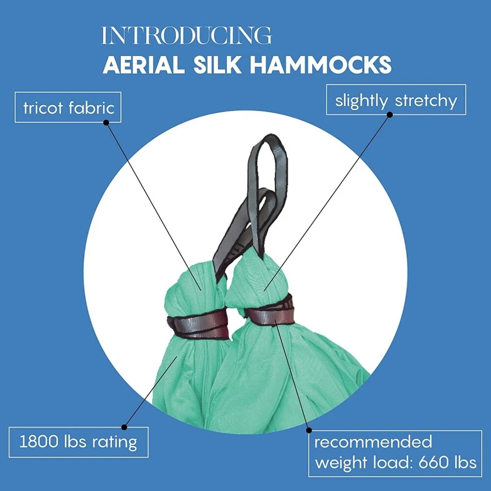 Aerial Yoga Swing & Hammock Kit Premium Nylon Silk Yoga Inversions, Antigravity - image 3 of 4