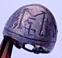 SCARCE ANCIENT ROMAN LEGIONARY SILVERED RING ENGRAVINGS 