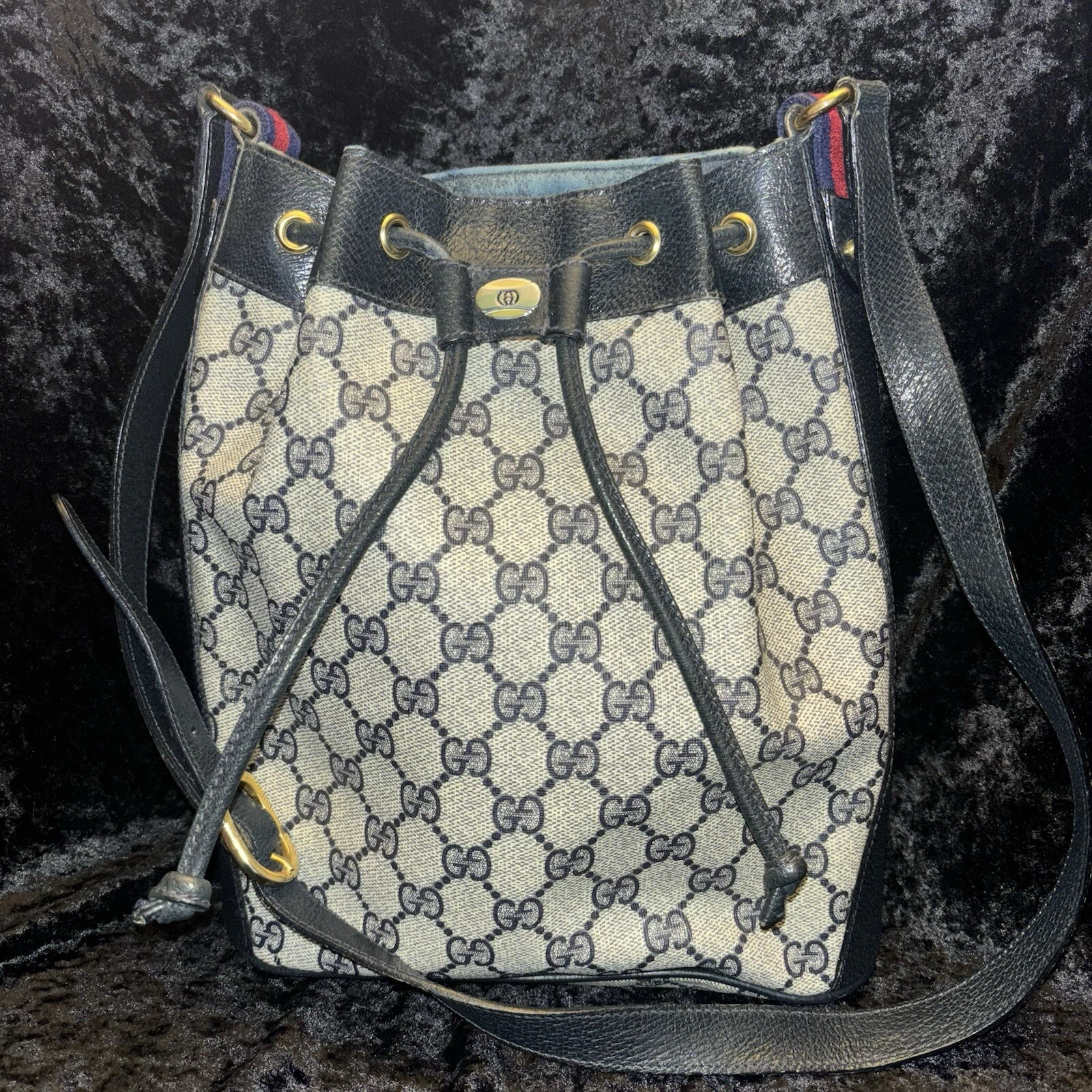 Sac à bandoulière GUCCI GG Supreme Sherry Line bleu 14 02 034