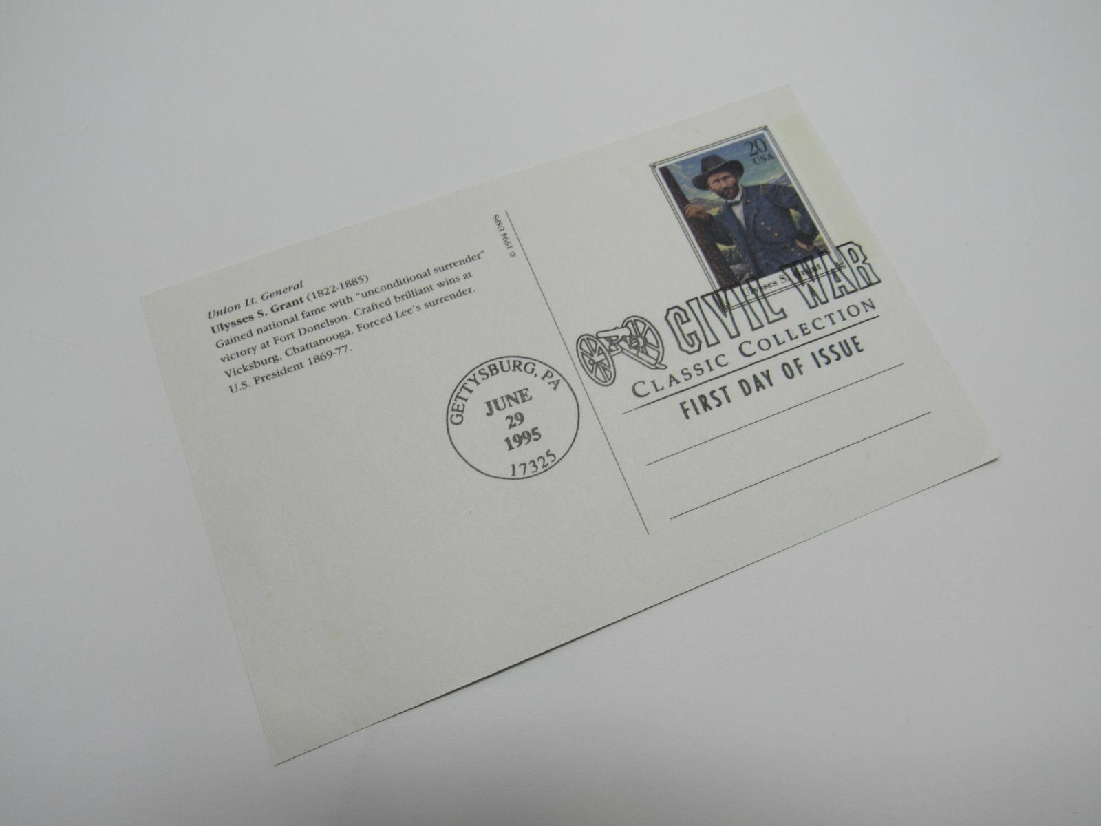 USPS Scott UX203 20c Ulysses S Grant First Day of Issue Postal Card