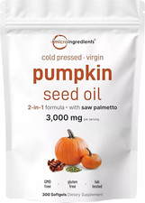 Pumpkin Seed Oil 3000mg With Saw Palmetto 300 Softgels Micro Ingredients