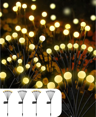 Solar Garden Lights 4 Pack 32 LED New Upgraded Firefly Lights Solar Outdoor $5PK