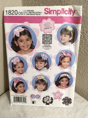 Simplicity Pattern 1820 ~ Hair Accessories w/Flower Designs ~ 12 Styles