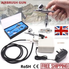 Pro Airbrush Compressor Kit Spray Gun Dual Action Air Brush Paint Model 0.3MM