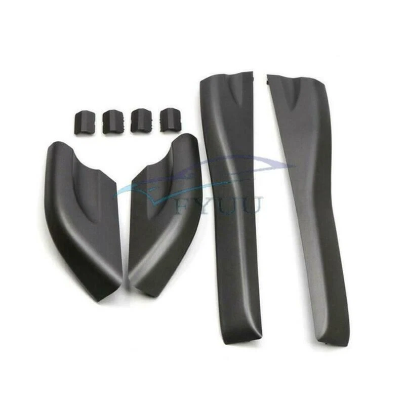 Para Hyundai Tucson 2004-2008 Negro ABS Juego de 4 piezas Cubierta de extremo de riel de techo Carcasa Foto 3 de 4