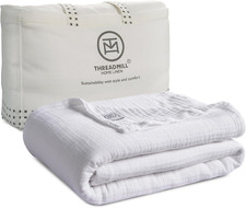 King Size Muslin Blanket 4 Layer Cotton Gauze Soft Cozy All Seasons