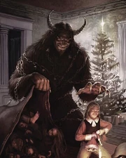 KRAMPUS ART PRINT, Christmas Poster 8.5x11
