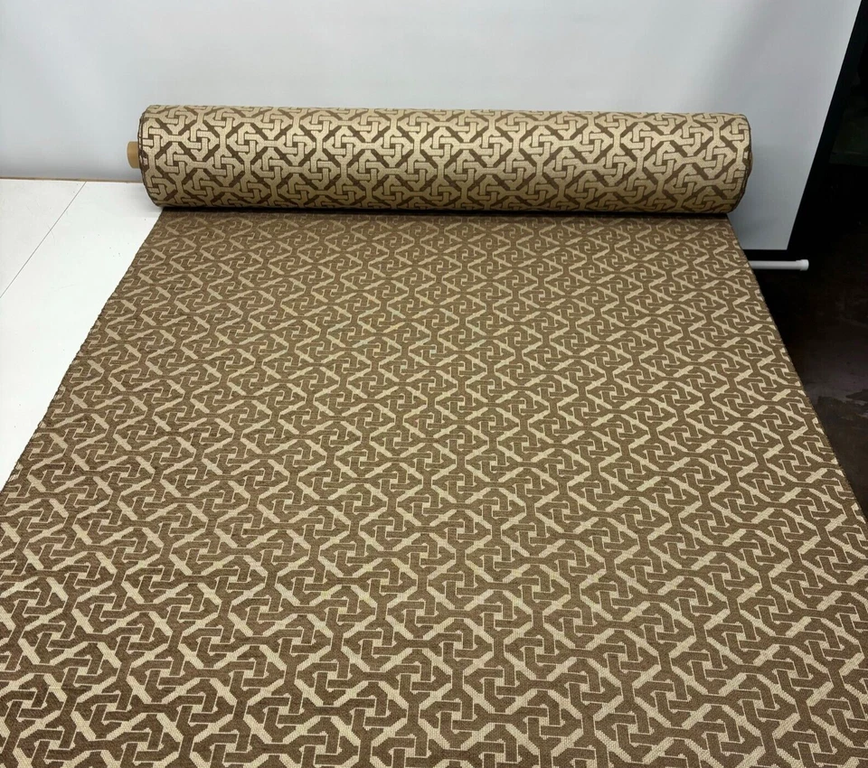CLARENCE HOUSE MESSINA BROWN GEOMETRIC GATE KEY MULTIUSE FABRIC BY THE YARD 51"W - Image 4 of 4