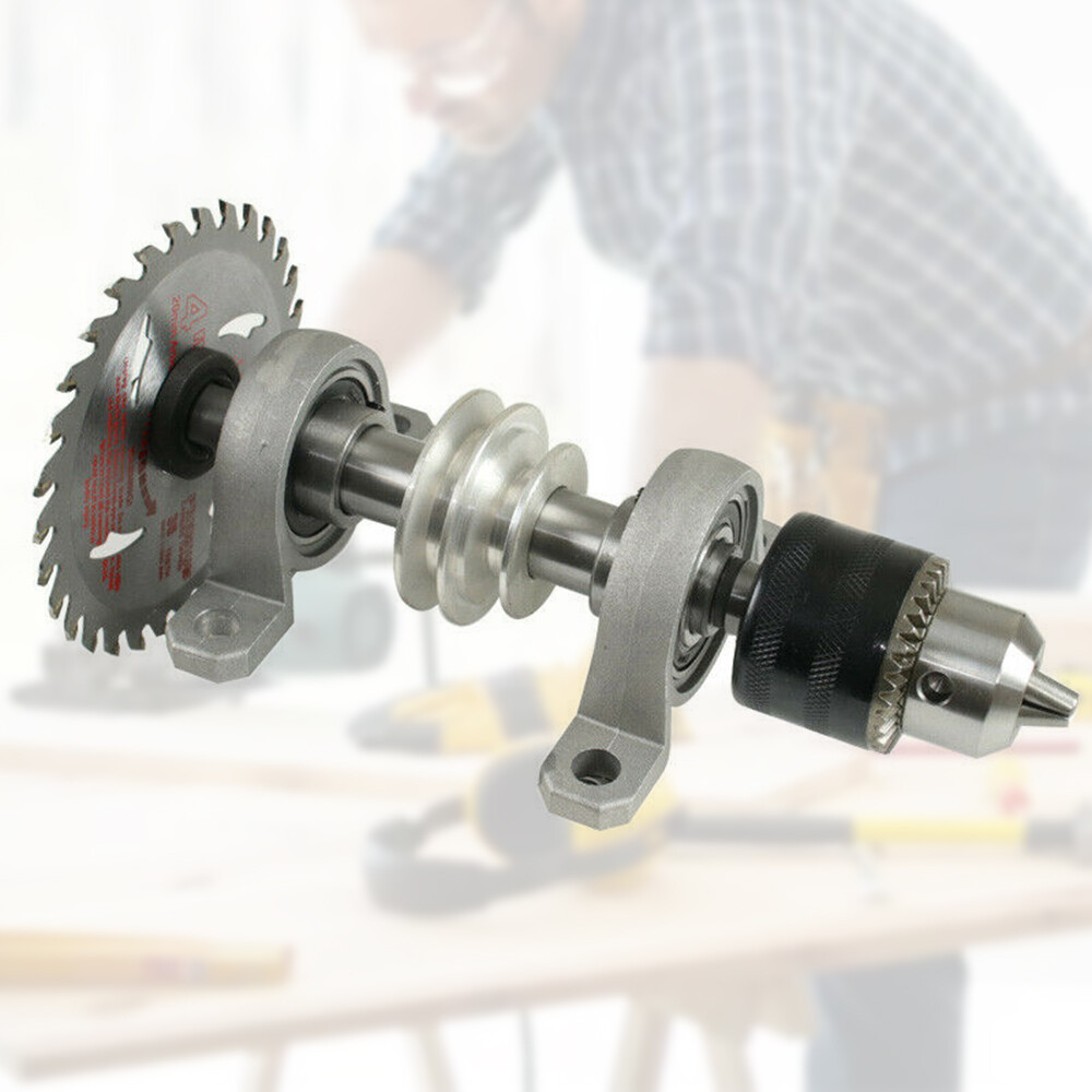 DIY Woodworking Spindle Chuck Bearing Seat Pulley Bench Drill Rotary