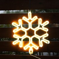 Salcar 40 Cm LED Schneeflocke Neonlicht Fensterdeko Weihnachtsdeko Leuchtreklame