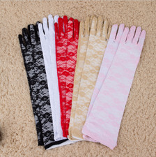 Summer Lace Mesh Full Finger Gloves Dance Mittens Bride Wedding Accessories