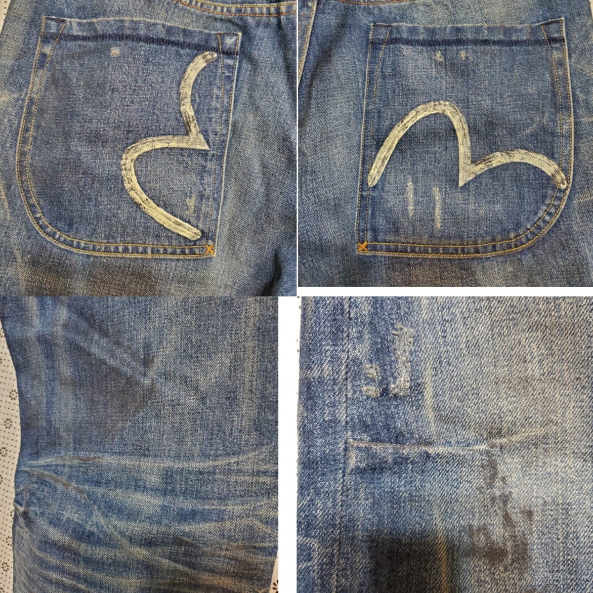 エヴィスジーンズ 蝶とカモメ刺繍ワイドレッグジーンズ – EVISU