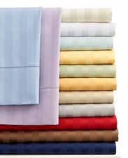 1000-1200 THREAD COUNT 100 COTTON 1 PC FITTED SHEET STRIPE COLORS US KING