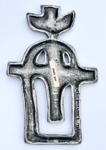 Vintage Arlette Laurent-Dray pewter cross - Picture 2 of 5