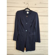 Cabi Women's Navy Blue Stretch Long Sleeve Button Front Jacket Blazer Size Small
