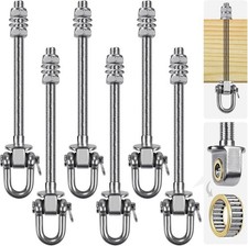 SELEWARE Heavy Duty Stainless Steel Swing Hangers with Bearings Set of 6 