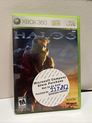 Sealed Halo Microsoft Xbox 360 Microsoft Store Purchase W/Employee  Sticker 882224444477|