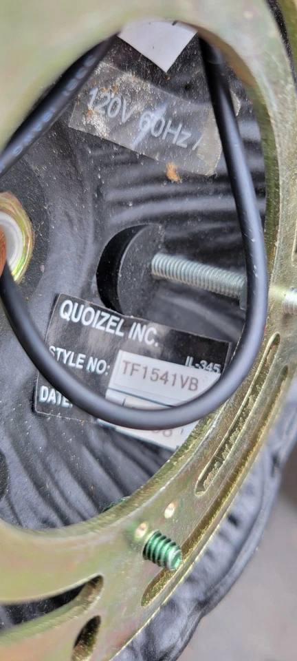 Vintage Quoizel Collection Stained Glass Pendant TF1541VB West End Bronze Design - Image 4 of 4