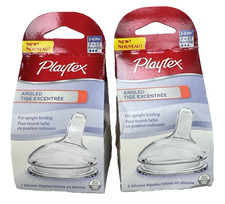 Lot of 2 Playtex Baby Angled Nipple Fast Flow 3-6 Months - 2 x 2 Count