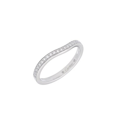 CARTIER Women Ring 8 Pt950Platinum diamond Ballerina Curve Ring #48