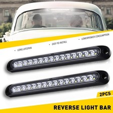 10" White 15 LED Sealed Truck Trailer Reverse Backup Light Bar Turn Tail Strip 2