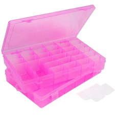 False Nail Container, 36-Gird Plastic Nail Art Organizers Storage Box with Ad...