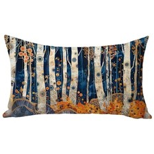 Abstract Forest Lumbar Decorative Throw Pillow Cover 12 x 20, Rectangular