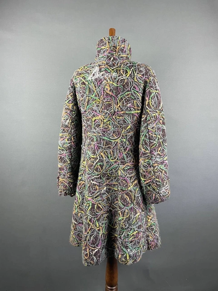 Trench Jacket Desigual para mujer marrón bordado manga larga abotonada Foto 2 de 4