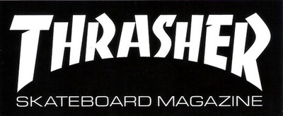 Thrasher Magazine Skateboard Sticker Weiß Schwarz 15x6cm Rechteckig