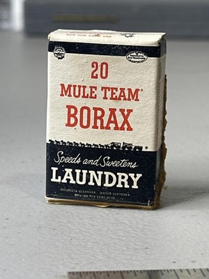Vintage 20 Mule Team Borax Mini Laundry Box Cleaner Water Softener Display