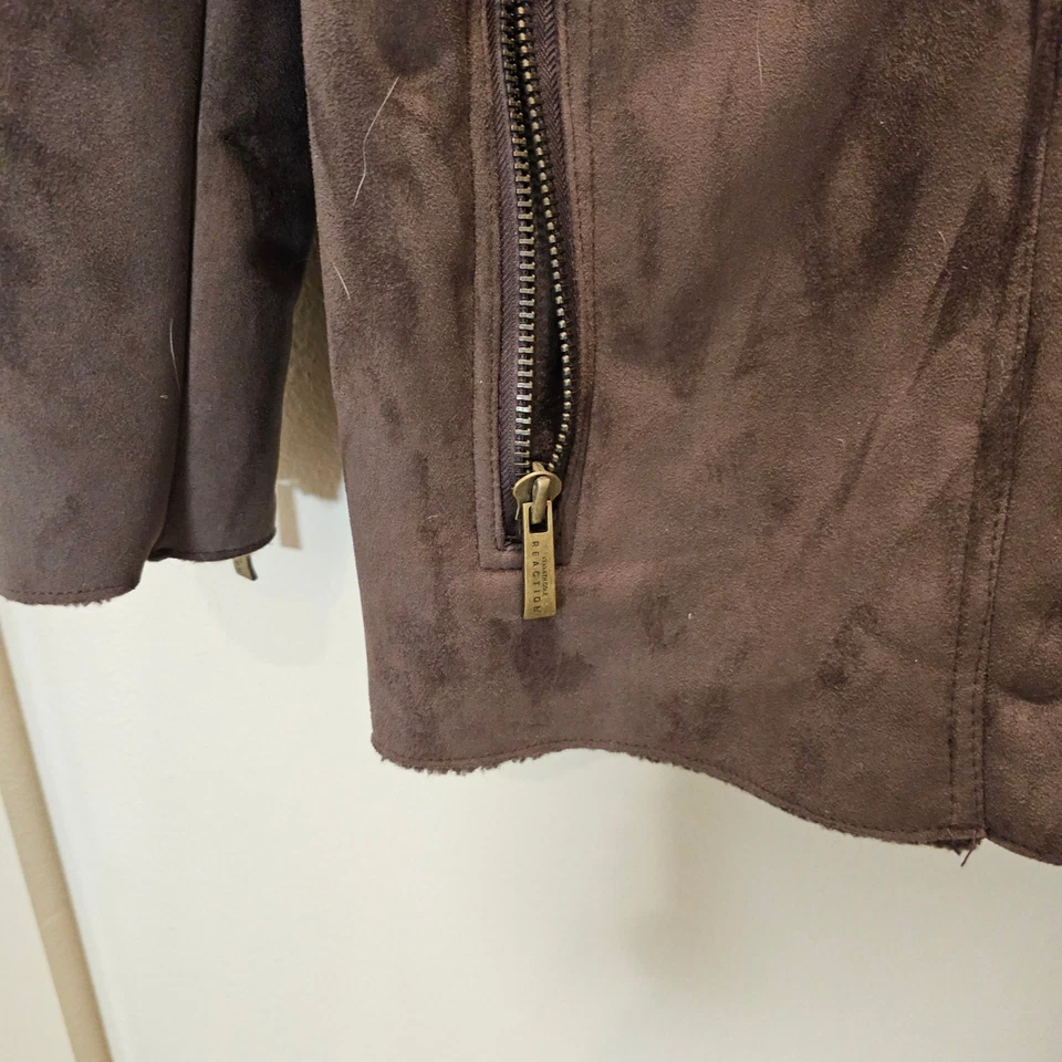 Kenneth Cole ReactionMen's Faux Suede Brown Jacket Size Large  - Image 3 of 4