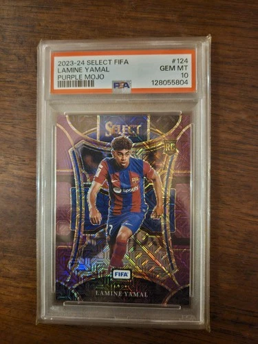 2023-24 Select FIFA Lamine Yamal #124 RC Purple Mojo PSA 10