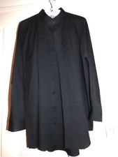 Men's Black Banded Collar Devin Michaels Tuxedo Shirt XL 32/33